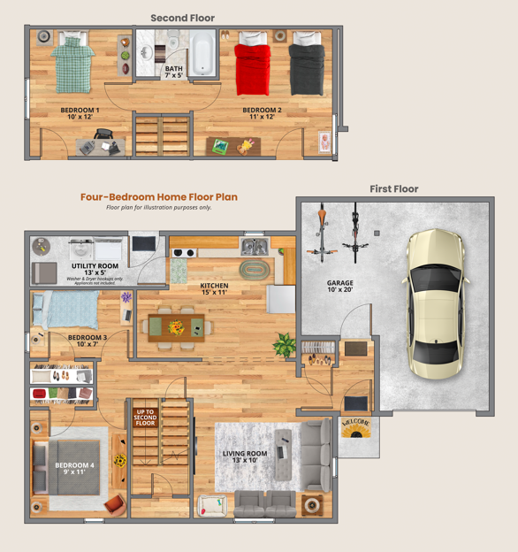 Waterworks 4-Bedroom Home Floor Plan Sample